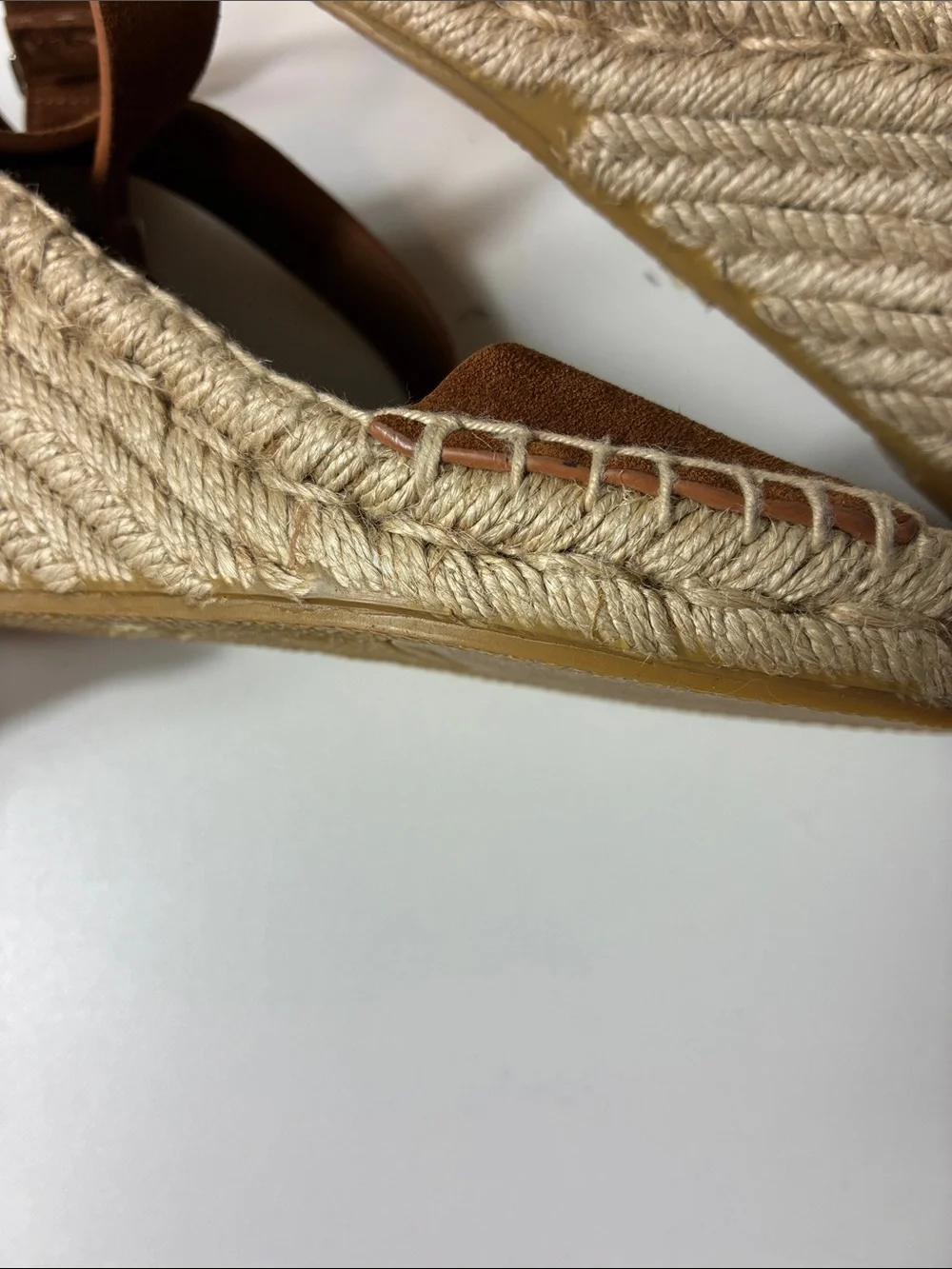 Via Spiga Suede Espadrille Ankle-Strap Sandals Wedge